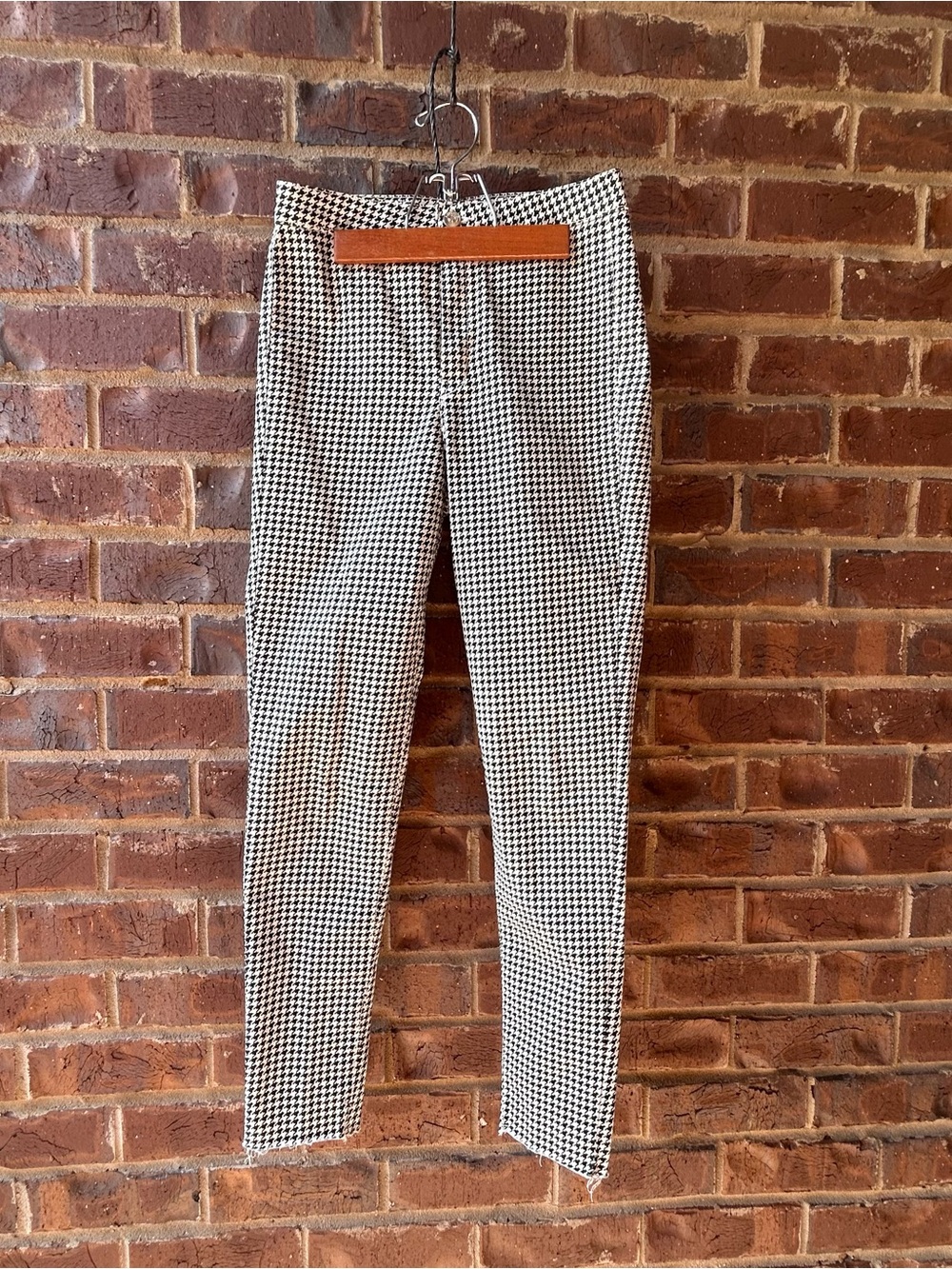 Divided Black & White Houndstooth Straight Leg Pants